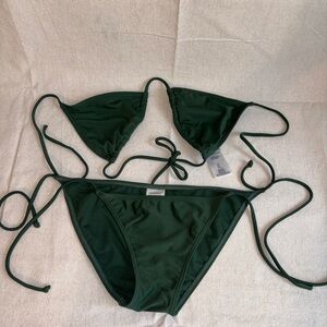 SHEIN Swim Bikini Set‎ Green Sz M